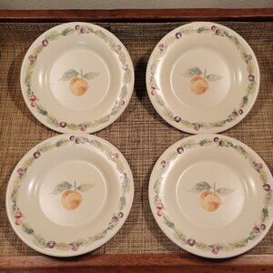 Pfaltzgraff JAMBERRY USA 8" Salad Plates With Peach Design Set of 4